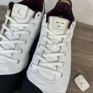 RARE Vintage Retro Nike Air Jordan 20 OG 3 4 Low White Garnet Basketball Shoes